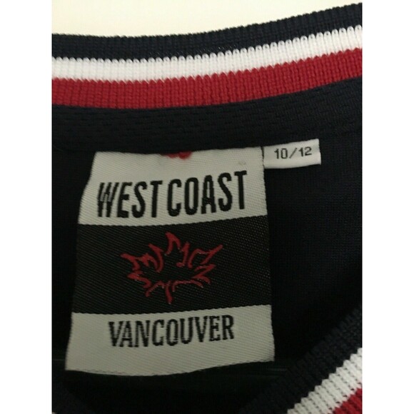 West Coast Vancouver Canada Boys Short Sleeve Hockey Jersey Size 10/12 - Picture 3 of 8